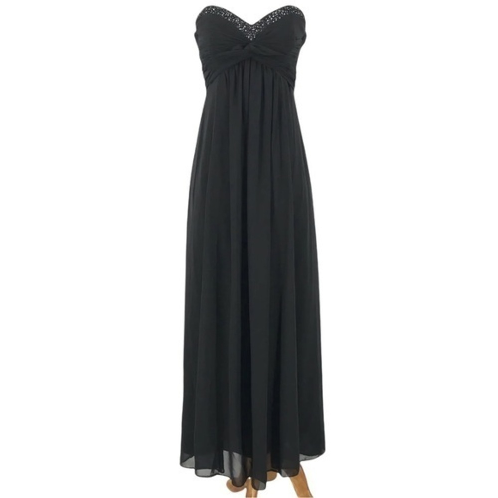 EUC Davids Bridal Black Beaded Dress
